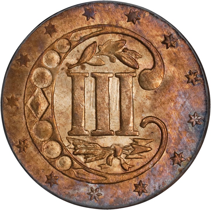 1861 3cS MS65 CAC thumbnail 2
