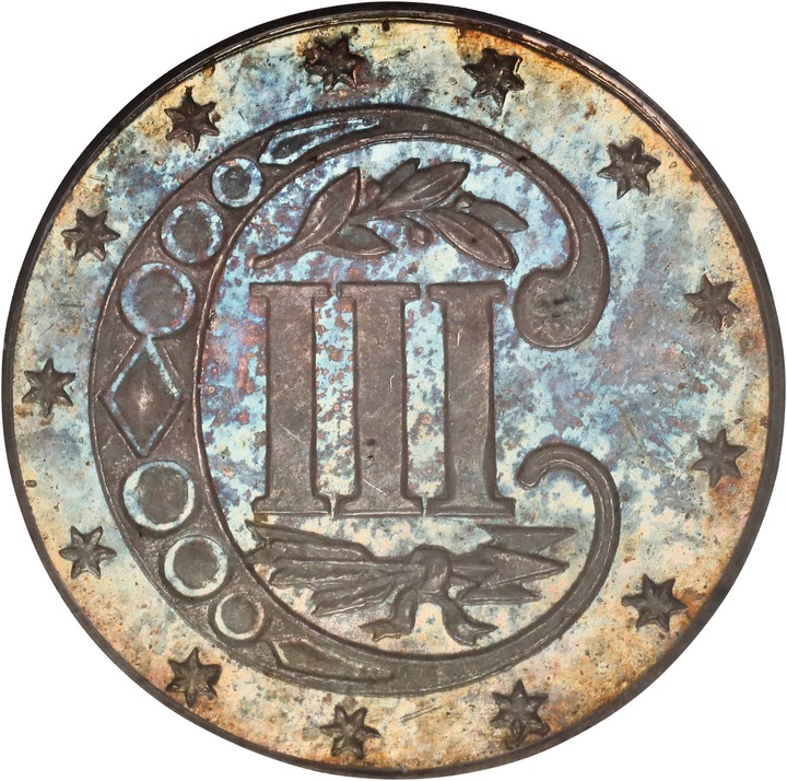 3-Cent Silver 3cS Type 3, 1859-1873 [Type] PR65 CAC thumbnail 2