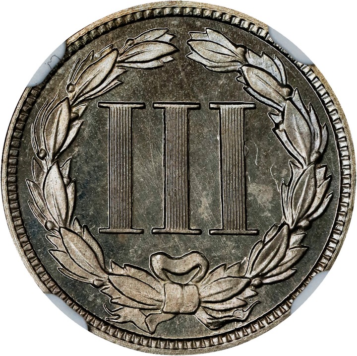 1887/6 3cN Strong Overdate AU53 CAC thumbnail 25