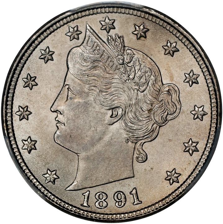Liberty (V) Nickel 5c With Cents, 1883-1912 [Type] AU50 CAC thumbnail 23