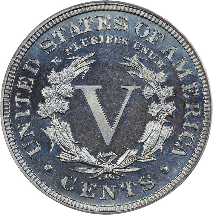 Liberty (V) Nickel 5c With Cents, 1883-1912 [Type] PR66 CAC thumbnail 2