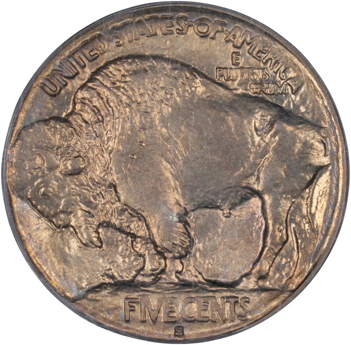 1913-S 5c Buffalo, Type 1 MS63 CAC thumbnail 2