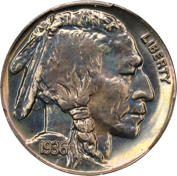 Buffalo Nickel 5c Brilliant Finish, 1936-1937 [Type] PR67 CAC thumbnail 3