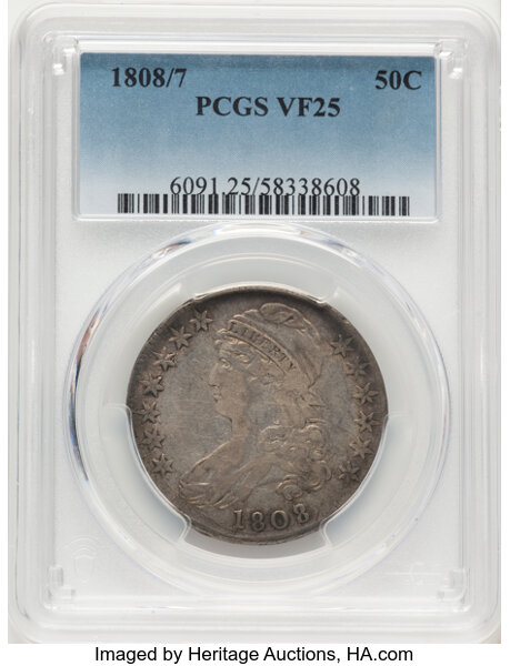 1808/7 50c Overdate, O-101 MS thumbnail 2