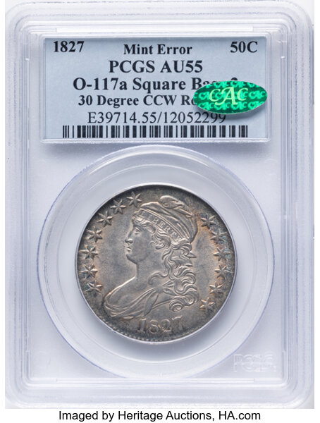 1827 50c Square Base 2, O-117a MS thumbnail 2