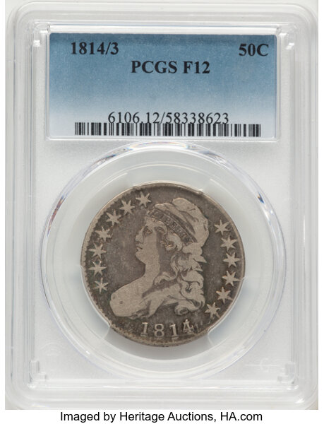 1814/3 50c Overdate, O-101a MS thumbnail 2
