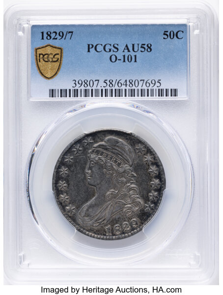 1829/7 50c Overdate, O-101 MS thumbnail 4