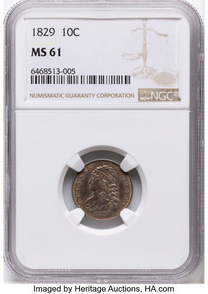 1829 10c Small 10C, JR-6 MS thumbnail 2