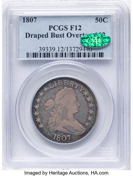 1807 50c Draped Bust, O-102 MS thumbnail 2