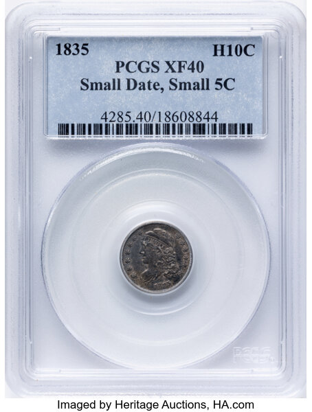 1835 H10c Small Date, Small 5c, LM-10 MS thumbnail 5