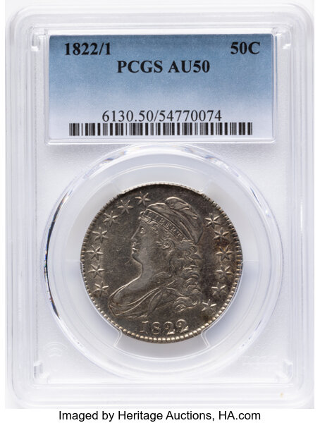 1822/1 50c Overdate, O-101 MS thumbnail 3