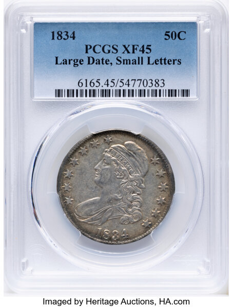 1834 50c Large Date, Small Letters, O-107 MS thumbnail 4