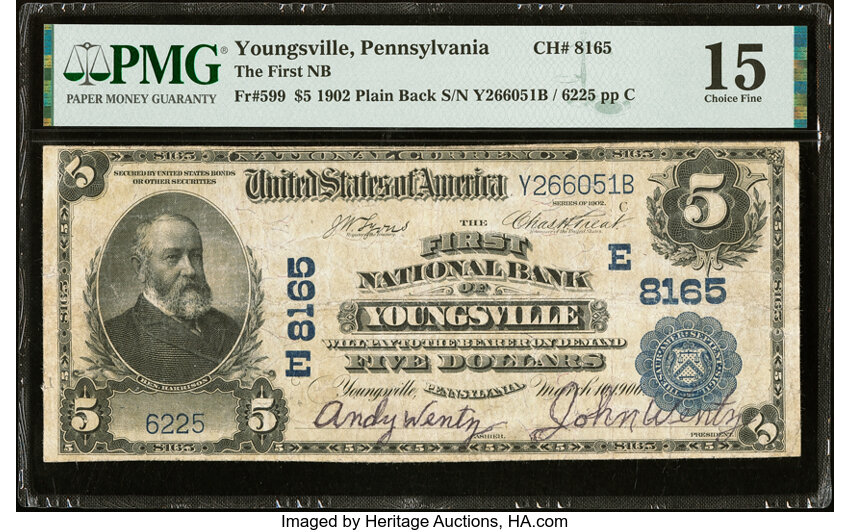 1902 $5  3rd Charter Period, 3rd Issue, Plain Back (Fr. 599) thumbnail 14