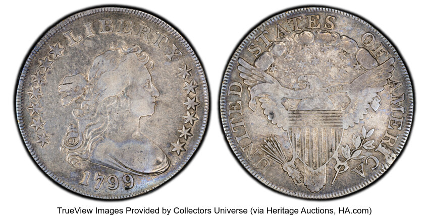 1799/8 $1  13 Stars Reverse, B-1, BB-142 MS thumbnail 2