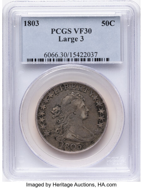 1803 50c Large 3, 12 Arrows, O-101 MS thumbnail 2
