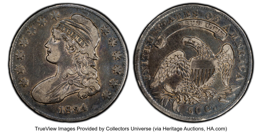 1834 50c Small Date, Small Letters, O-114 MS thumbnail 2