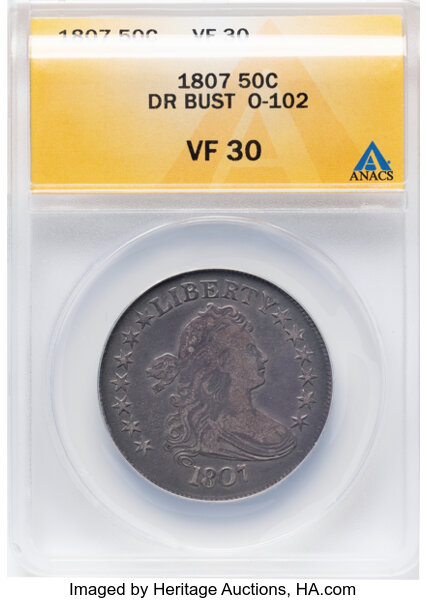 1807 50c Draped Bust, O-102 MS thumbnail 4
