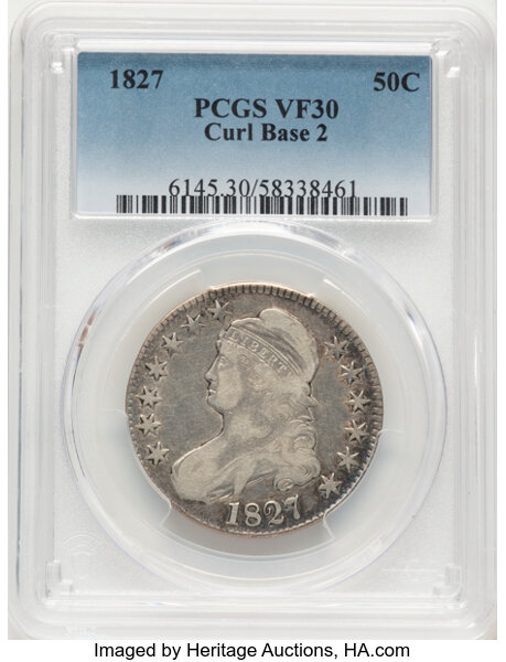1827 50c Curl Base 2, O-146 MS thumbnail 2