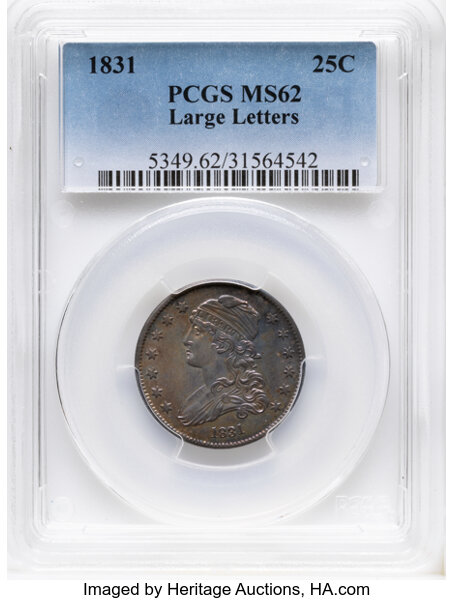 1831 25c Large Letters, RPD, B-5, FS-301 MS thumbnail 2