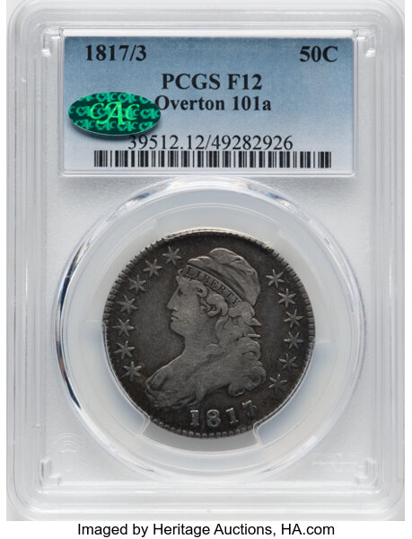 1817/3 50c Overdate, O-101a MS thumbnail 2