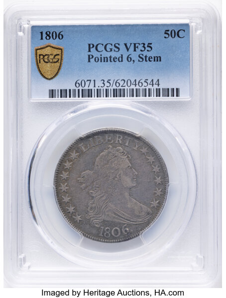 1806 50c Pointed 6, Stem, O-118a MS thumbnail 5