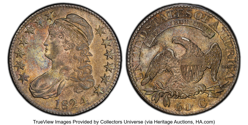 1824/4 50c Overdate, O-110 MS thumbnail 5