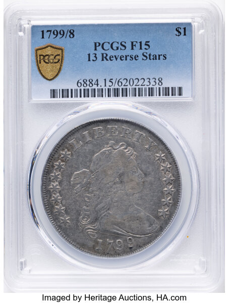 1799/8 $1  13 Stars Reverse, B-1, BB-142 MS thumbnail 4