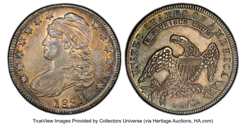 1834 50c Large Date, Small Letters, O-106 MS thumbnail 2