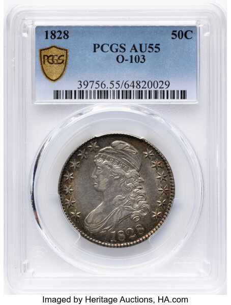 1828 50c Curl Base 2, No Knob, O-103 MS thumbnail 6