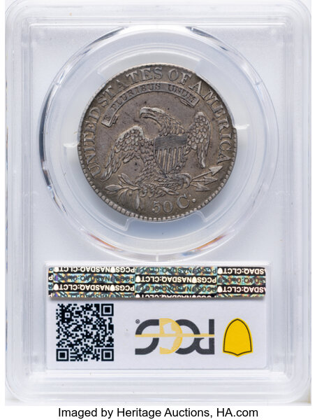 1828 50c Square Base 2, Small 8s, Large Letters, O-121 MS thumbnail 4