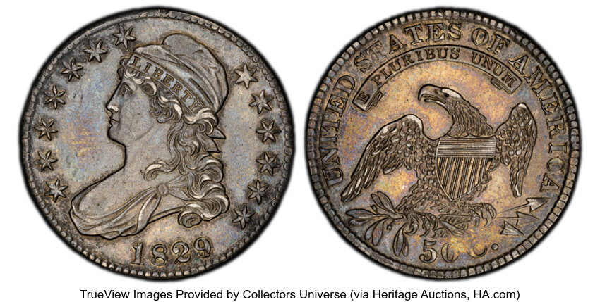 1829/7 50c Overdate, O-101 MS thumbnail 2