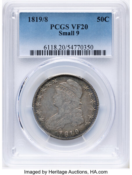 1819/8 50c Small 9, O-101 MS thumbnail 2