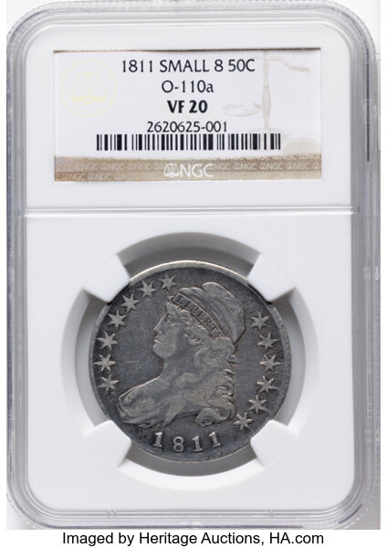 1811 50c Small 8, O-110a MS thumbnail 2