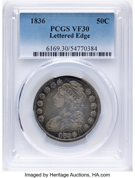 1836 50c Lettered Edge, O-113 MS thumbnail 2