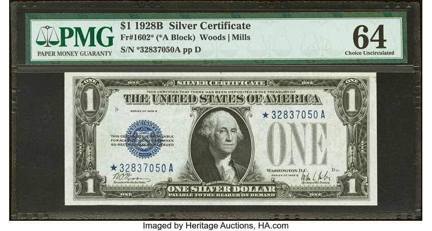 Image for 1928B $1  (Fr. 1602) CU64