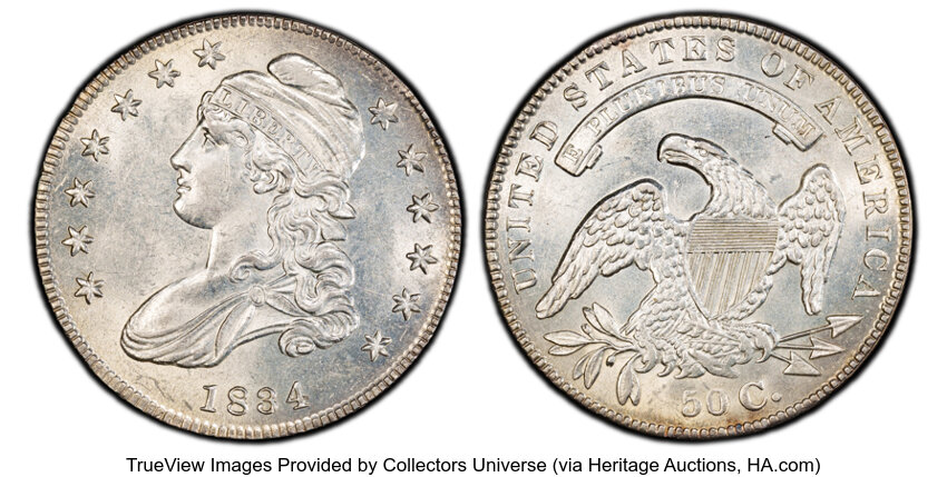 1834 50c Small Date, Small Letters, O-115 MS thumbnail 2
