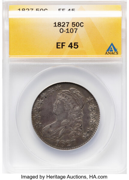 1827 50c Square Base 2, O-107 MS thumbnail 2