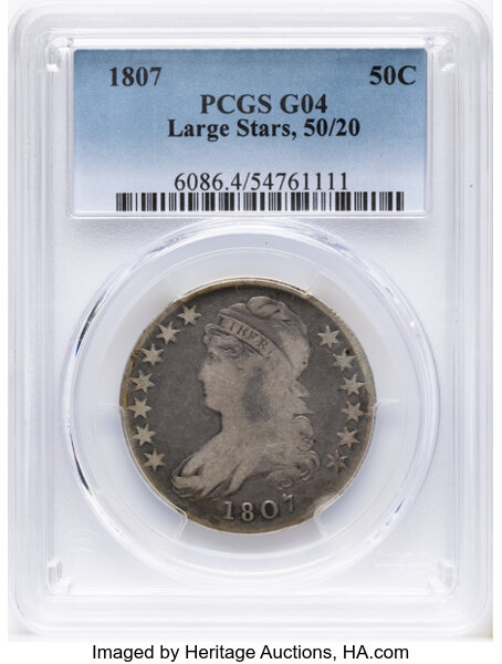 1807 50c Capped Bust, 50/20, O-112 MS thumbnail 2