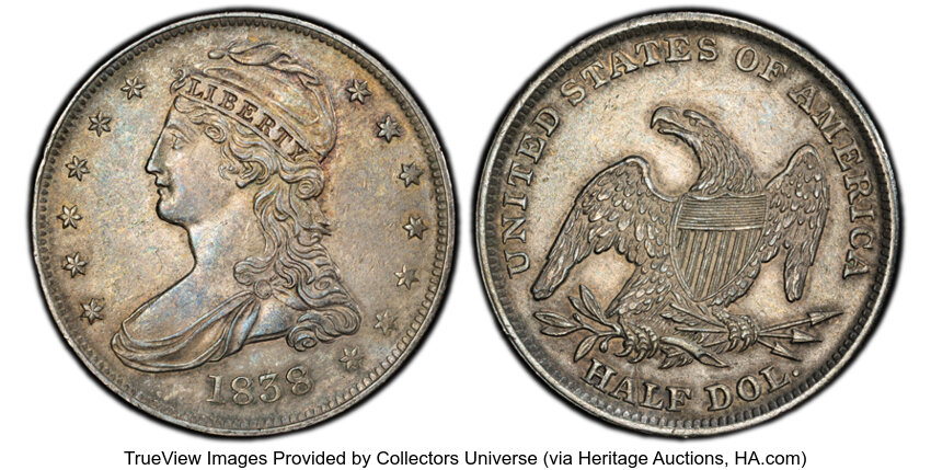1838 50c Reeded Edge, GR-12 MS thumbnail 2