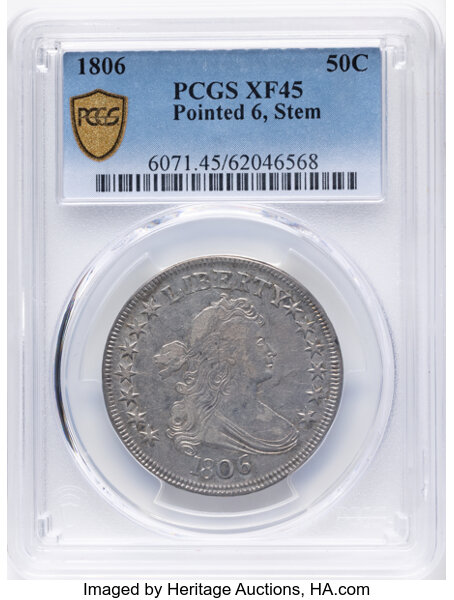 1806 50c Pointed 6, Stem, O-119 MS thumbnail 4