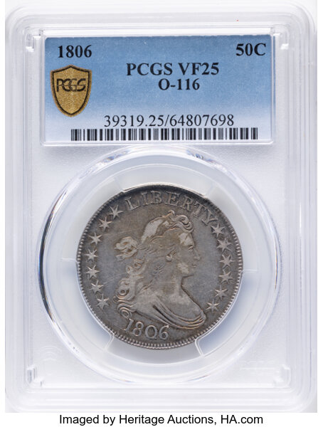 1806 50c Pointed 6, Stem, O-116 MS thumbnail 6
