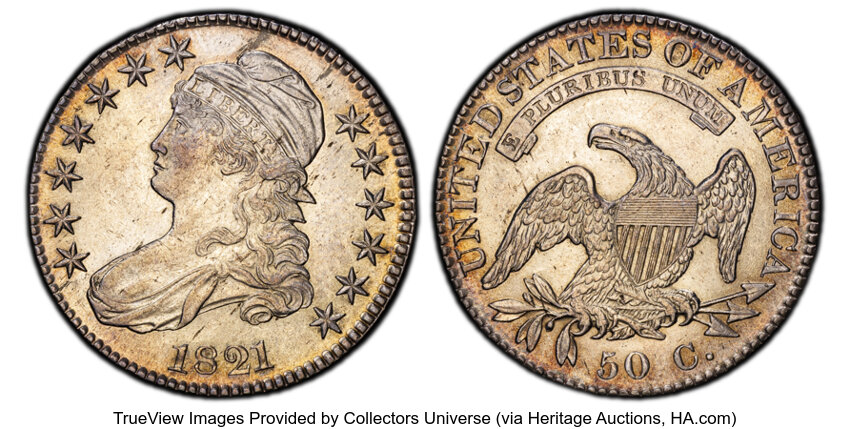 1821 50c O-105 MS thumbnail 3