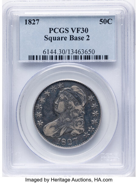 1827 50c Square Base 2, O-136 MS thumbnail 3