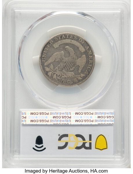 1825/4/(2) 25c Overdate, B-2, FS-302 G4 thumbnail 2