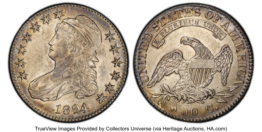 1824/1 50c Overdate, O-101a MS thumbnail 2