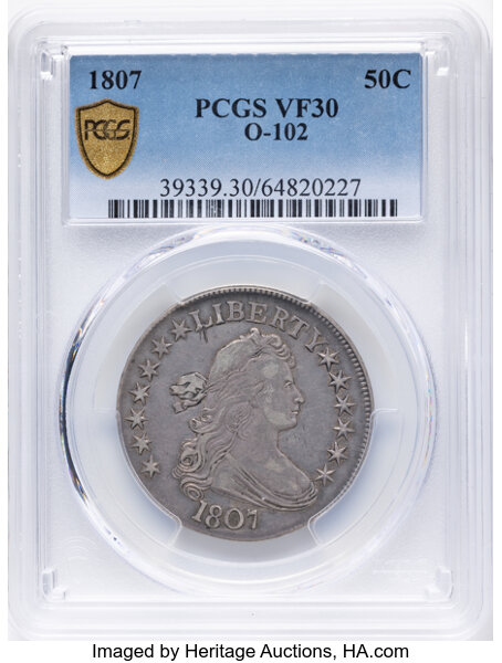 1807 50c Draped Bust, O-102 MS thumbnail 12