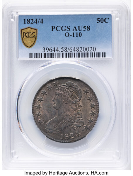 1824/4 50c Overdate, O-110 MS thumbnail 14