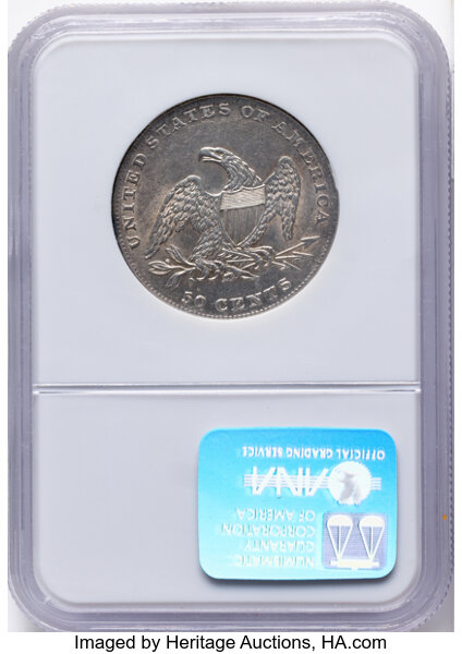 1837 50c Reeded Edge AU58 thumbnail 2