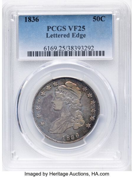 1836 50c Lettered Edge, O-101 MS thumbnail 2