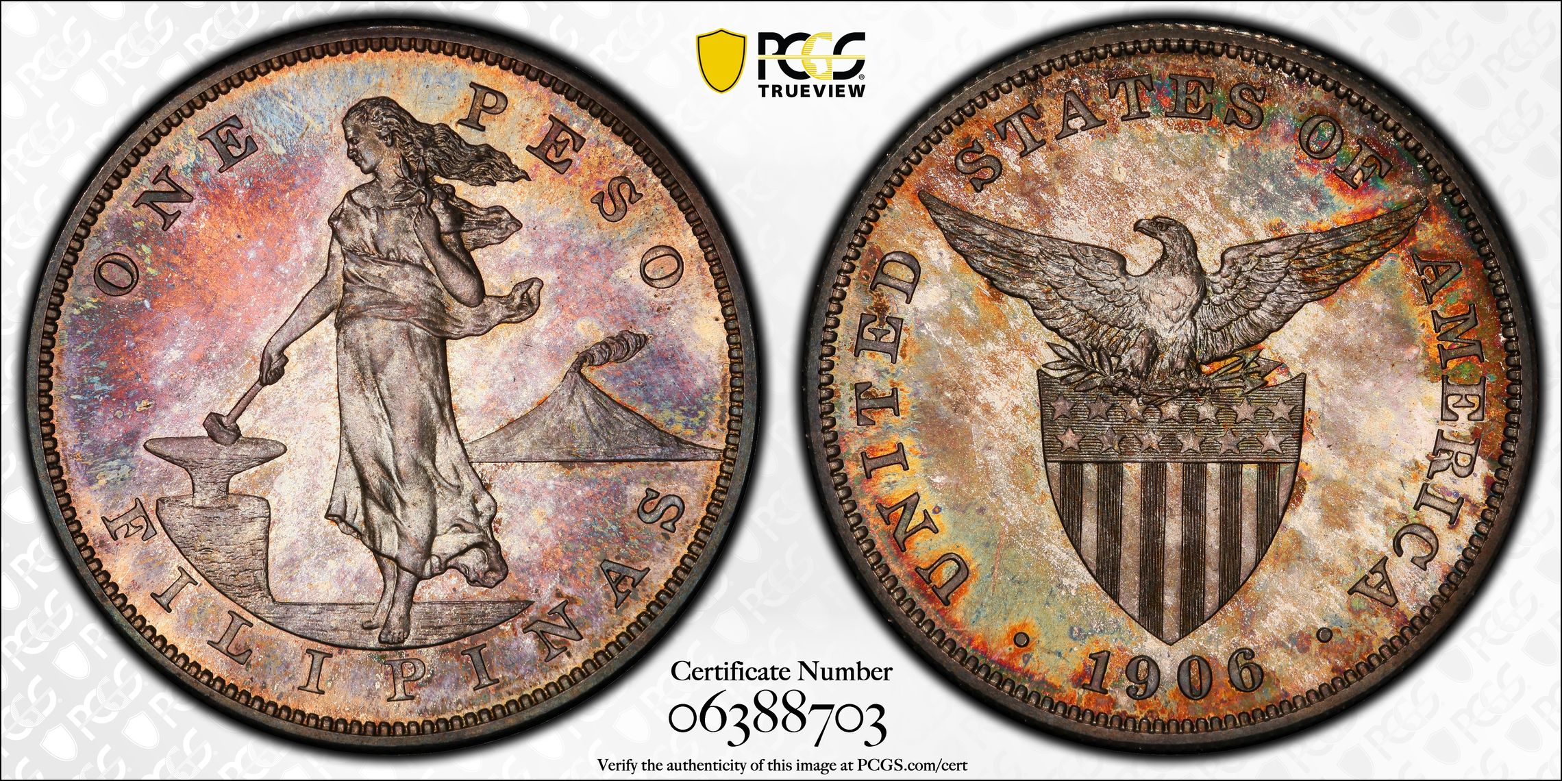 1906 Peso U.S. Philippines PR thumbnail 8